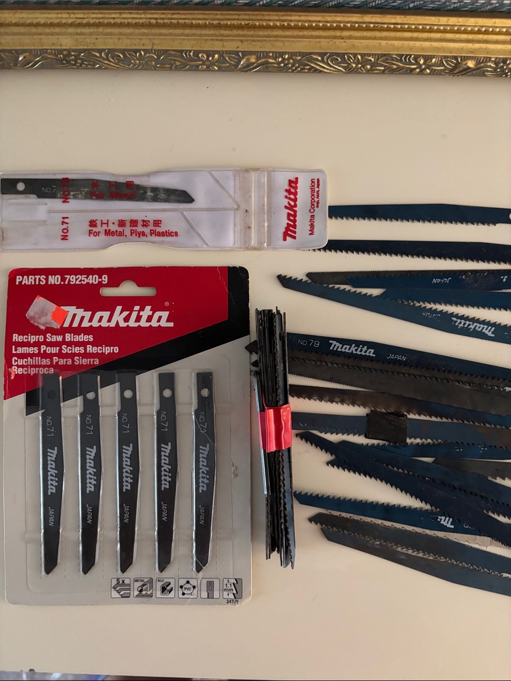 About 40 vintage Makita Reciprocating Saw Blades. Most brand new